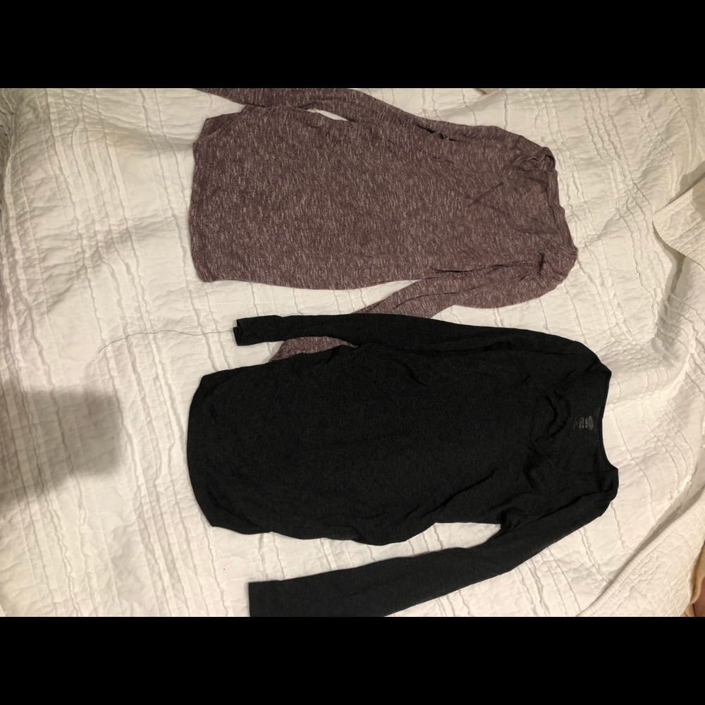 2 long sleeve maternity shirts